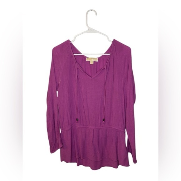 MICHAEL Michael Kors Purple Peplum Blouse with Relaxed Fit - Picture 1 of 4